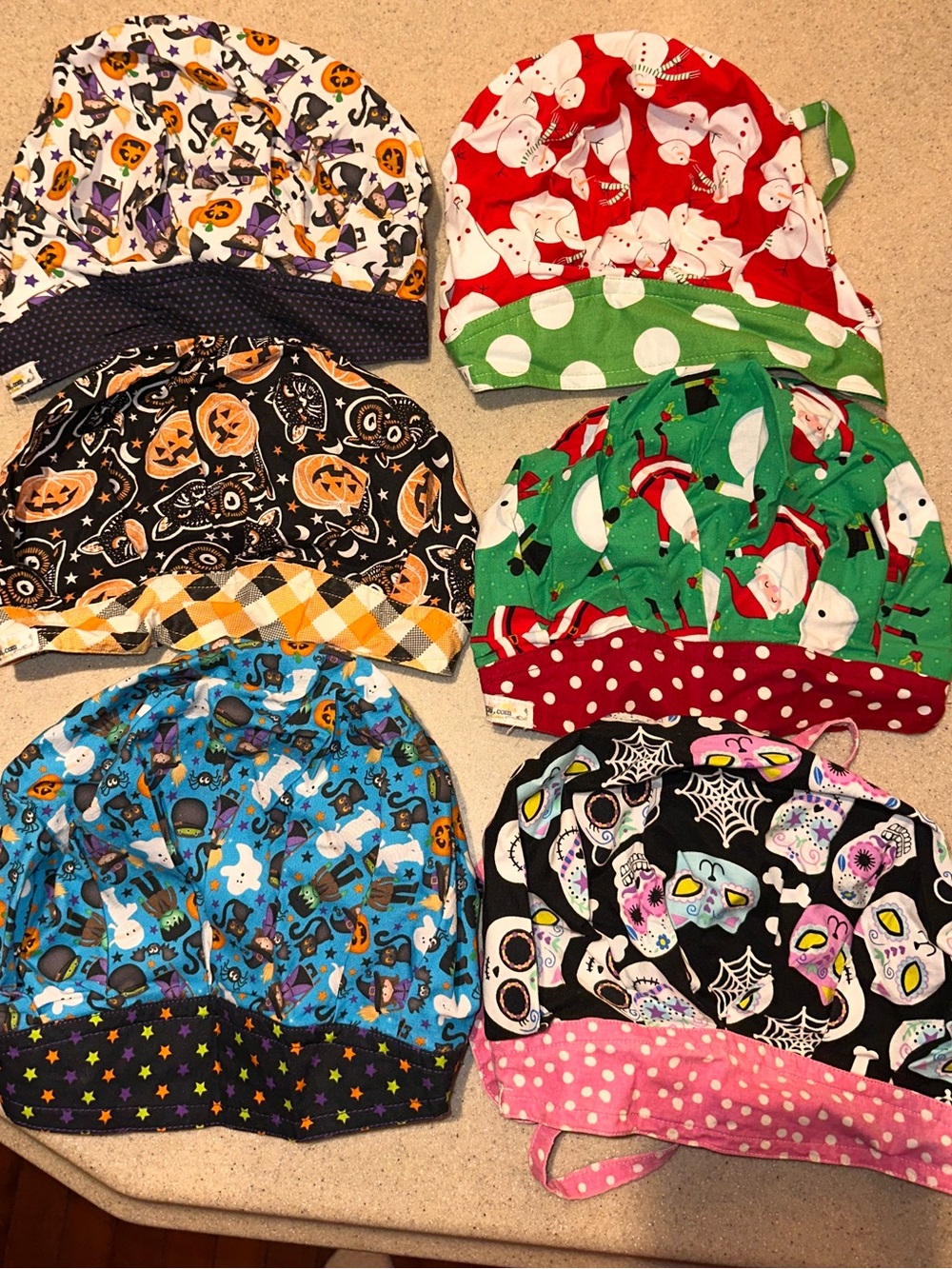 Women’s Seasonal Print Cotton Beanie Hat - Santa, Pumpkin & Patterned Styles